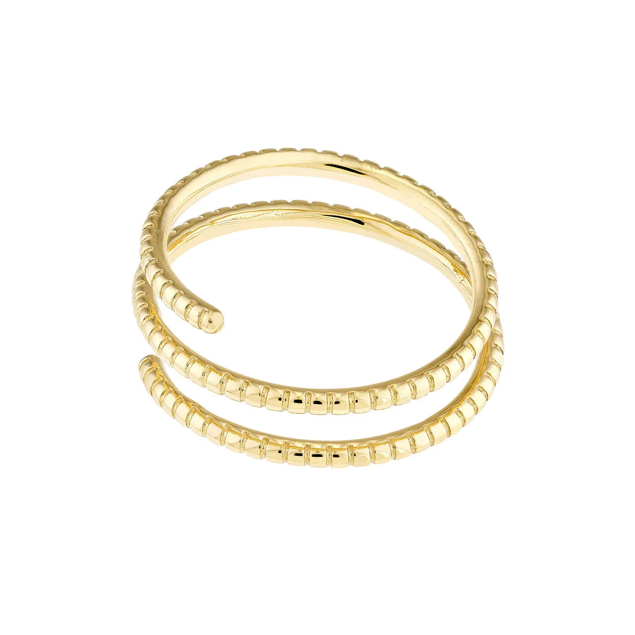 14K Yellow Gold Textured Wrap Ring