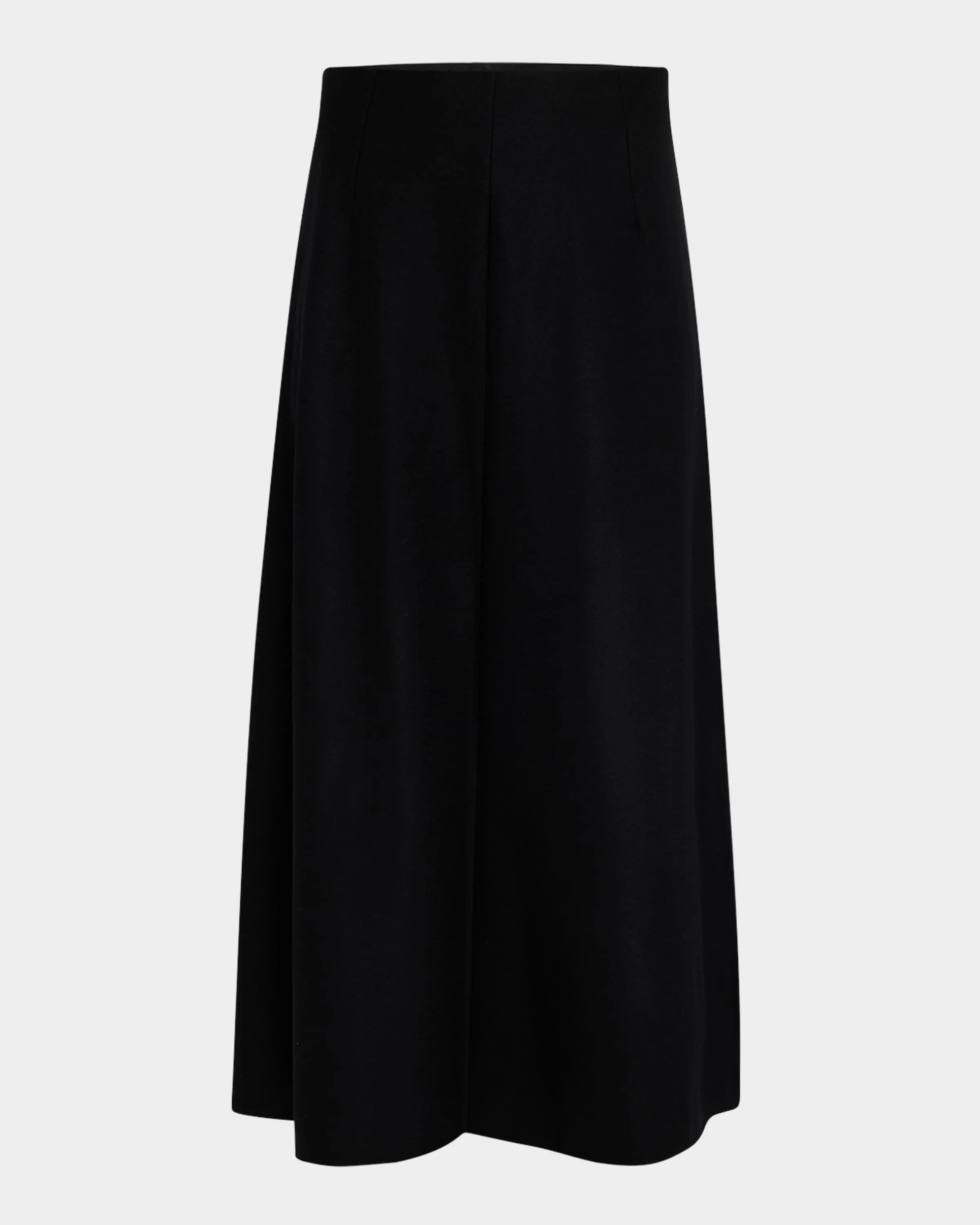 A-Line Boiled Wool Jersey Midi Skirt