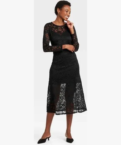 A New Day Women's Long Sleeve Midi Lace Dress