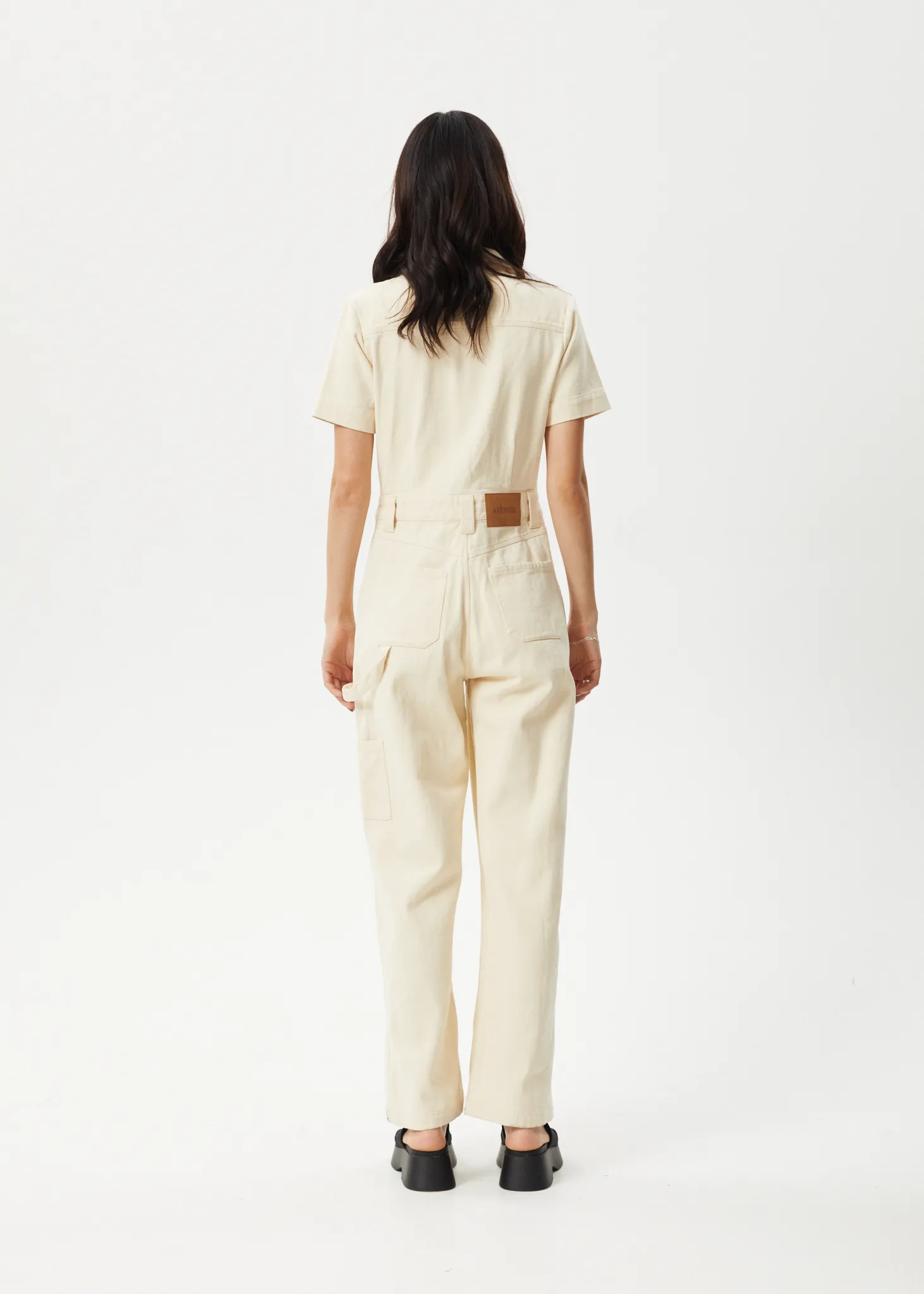 AFENDS Womens Mika - Carpenter Jumpsuit - Sand