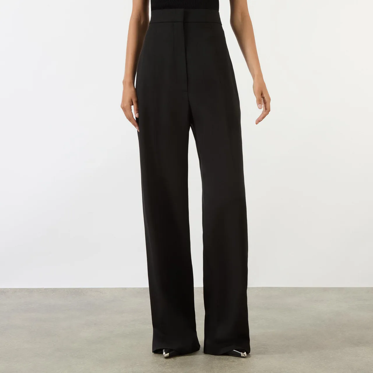 ALEXANDER MCQUEEN High-Rise Wide Leg Trousers - Black