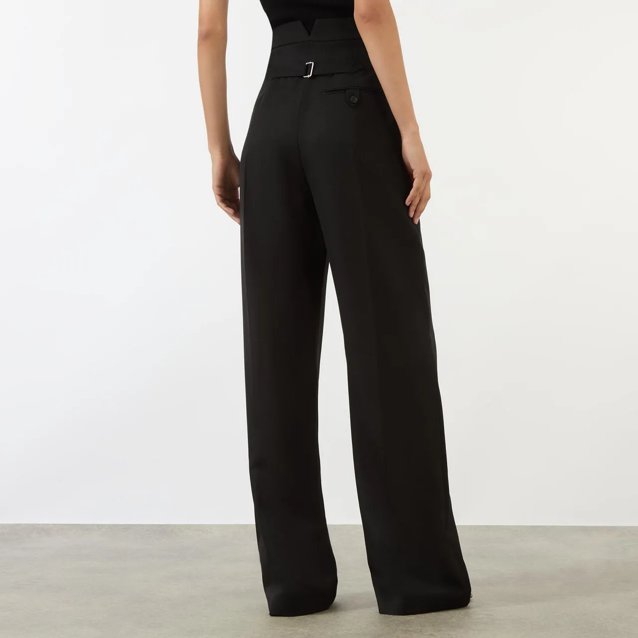 ALEXANDER MCQUEEN High-Rise Wide Leg Trousers - Black