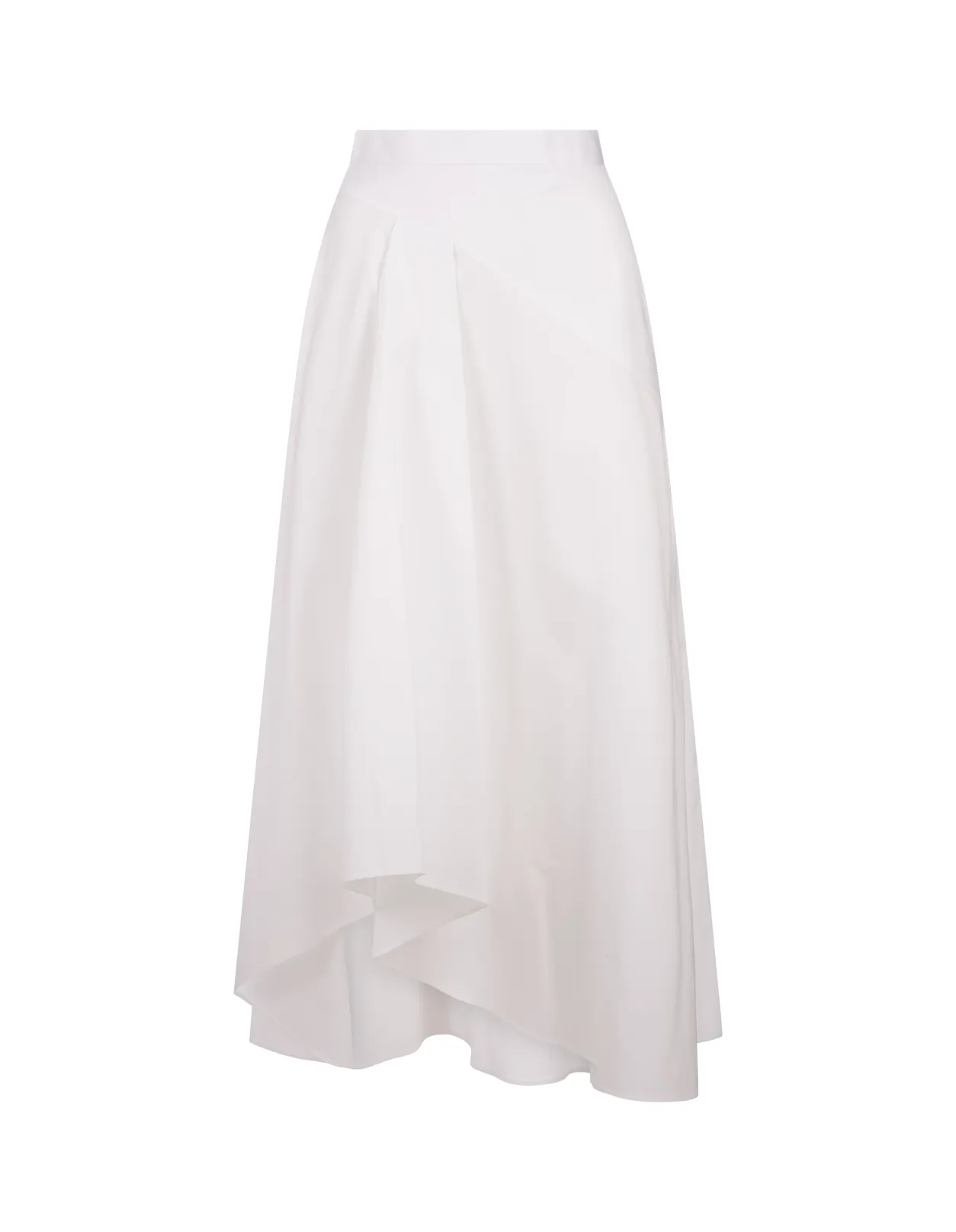 ALEXANDER MCQUEEN White Flared Asymmetric Midi Skirt