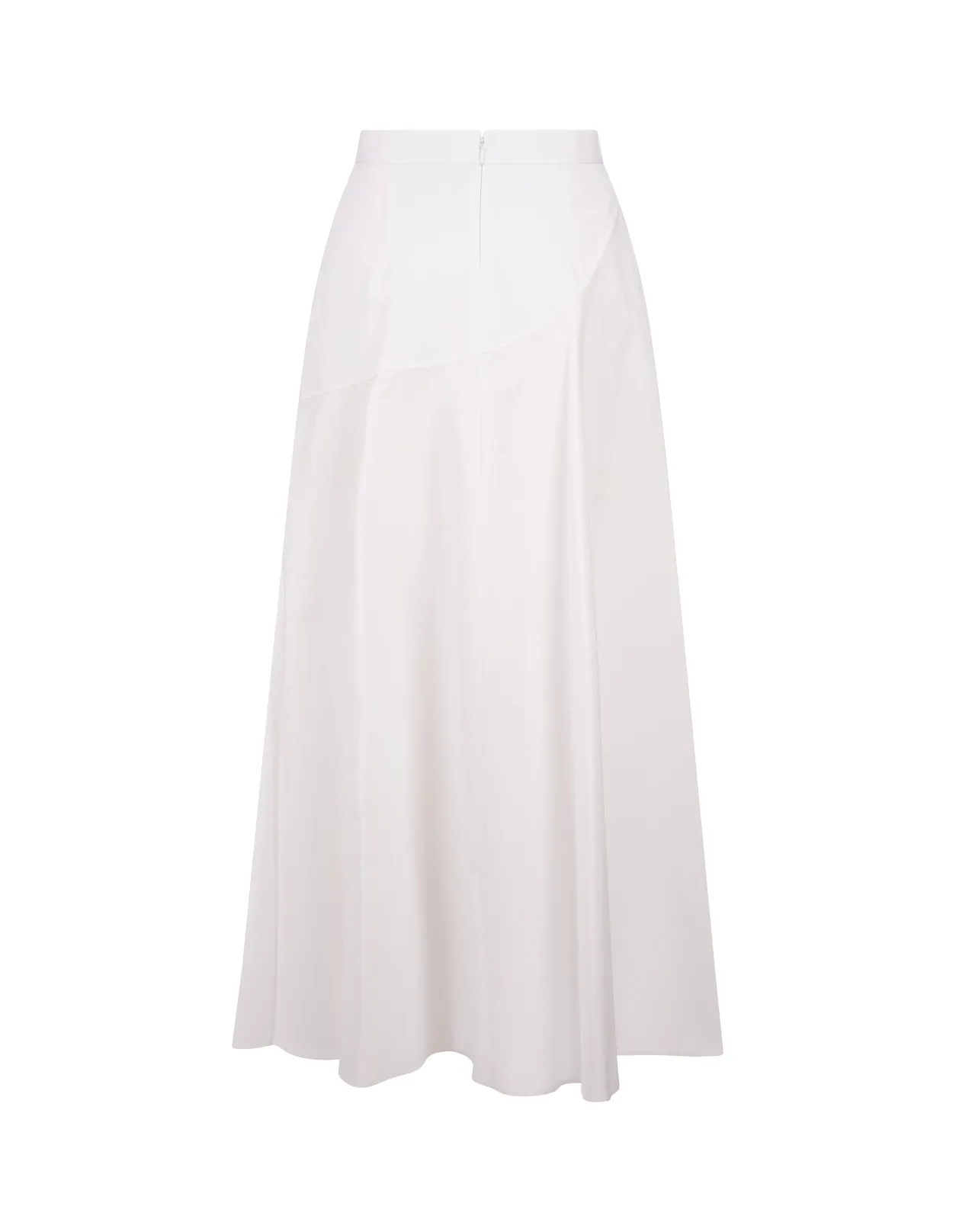 ALEXANDER MCQUEEN White Flared Asymmetric Midi Skirt