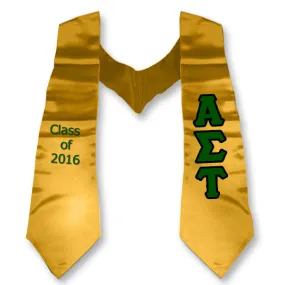 Alpha Sigma Tau Graduation Stole with Twill Letters - TWILL