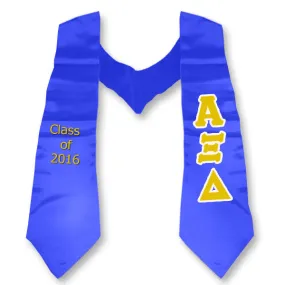 Alpha Xi Delta Graduation Stole with Twill Letters - TWILL