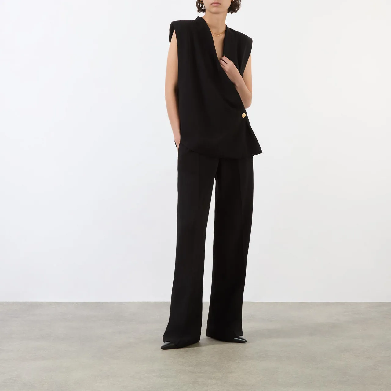 ANINE BING Soto Wide-Leg Trousers - Black