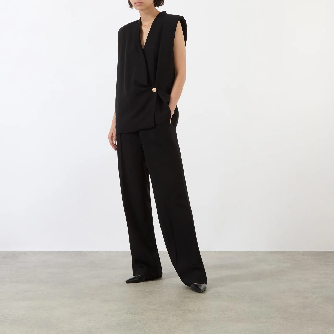 ANINE BING Soto Wide-Leg Trousers - Black