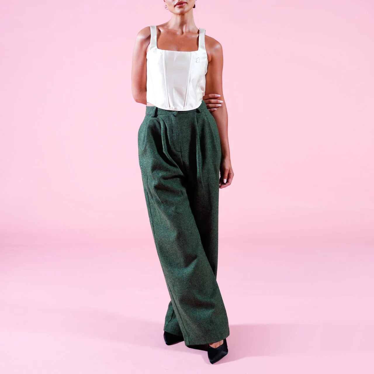 AOIFE MCNAMARA Hopeful Dream Wide Leg Trousers - Green