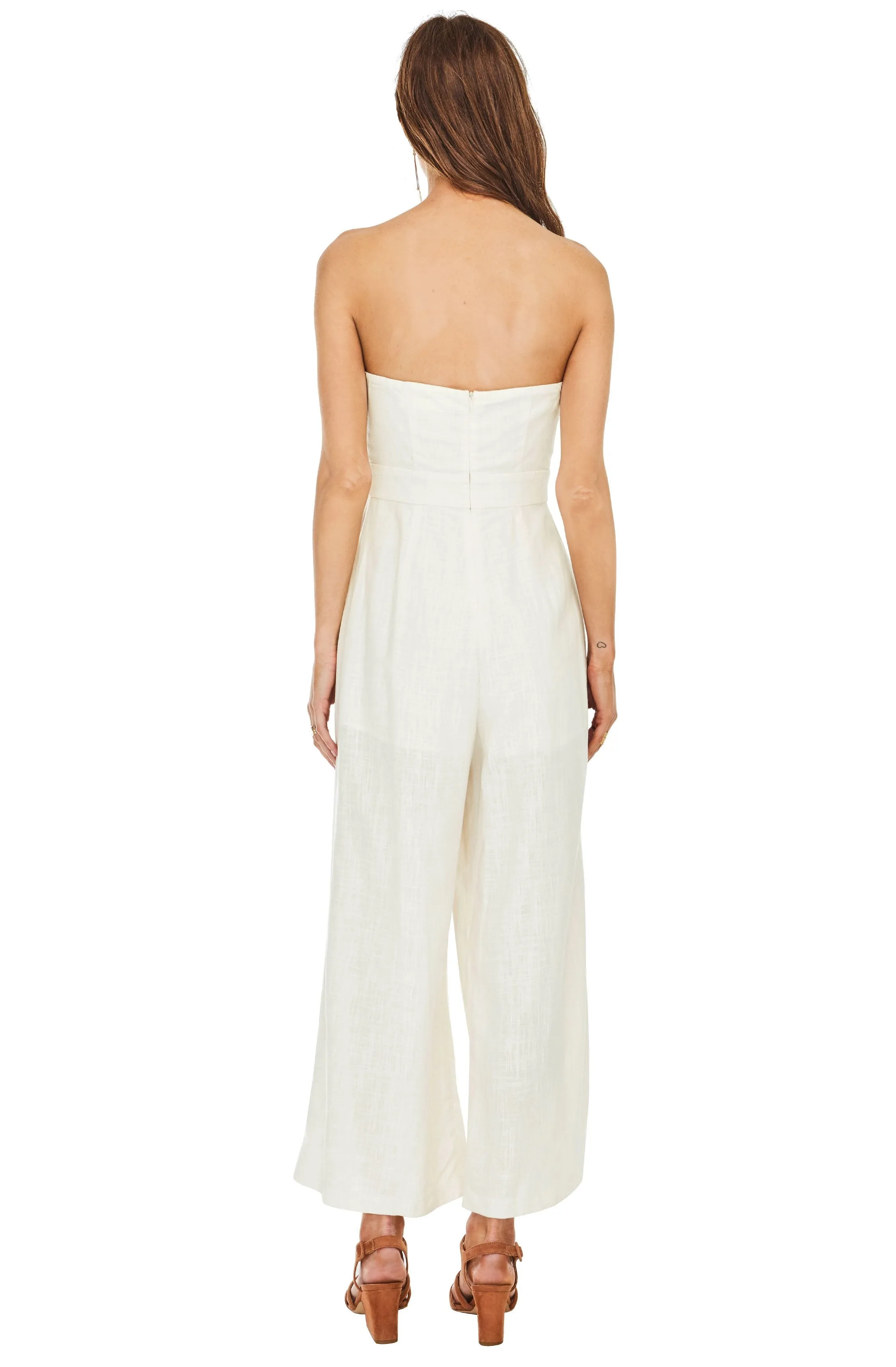 ASTR Mara Bow Strapless Jumpsuit