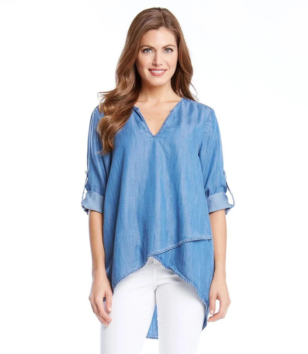 Asymmetric Hem Wrap Top