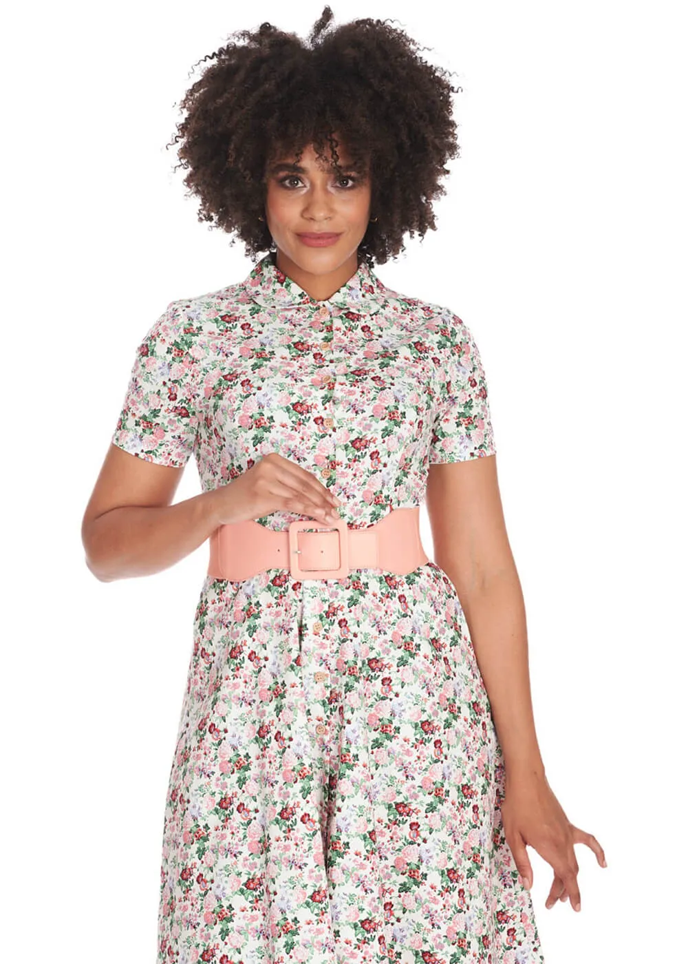 Banned Floral Burst 40's Swing Dress White