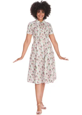 Banned Floral Burst 40's Swing Dress White