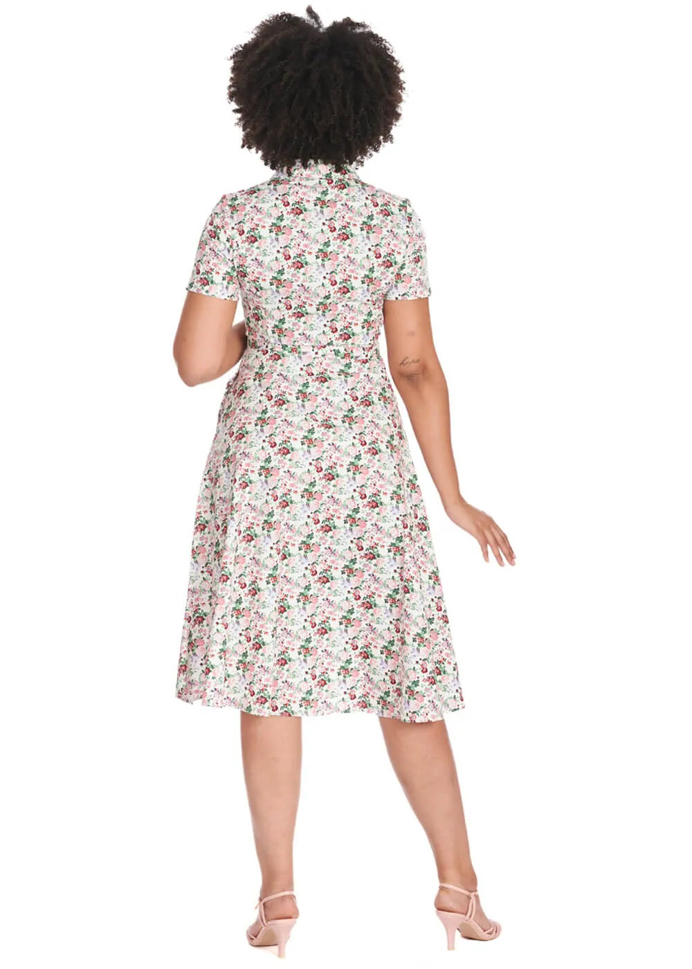 Banned Floral Burst 40's Swing Dress White