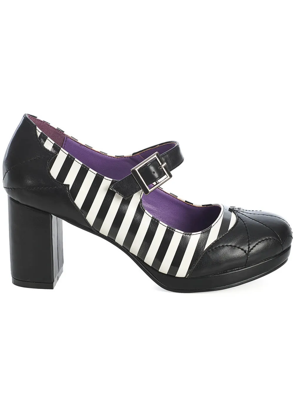 Banned Living Shadows Spiderweb Pumps Black White