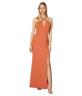 BCBGMAXAZRIA Cross Neck Evening Gown Women's