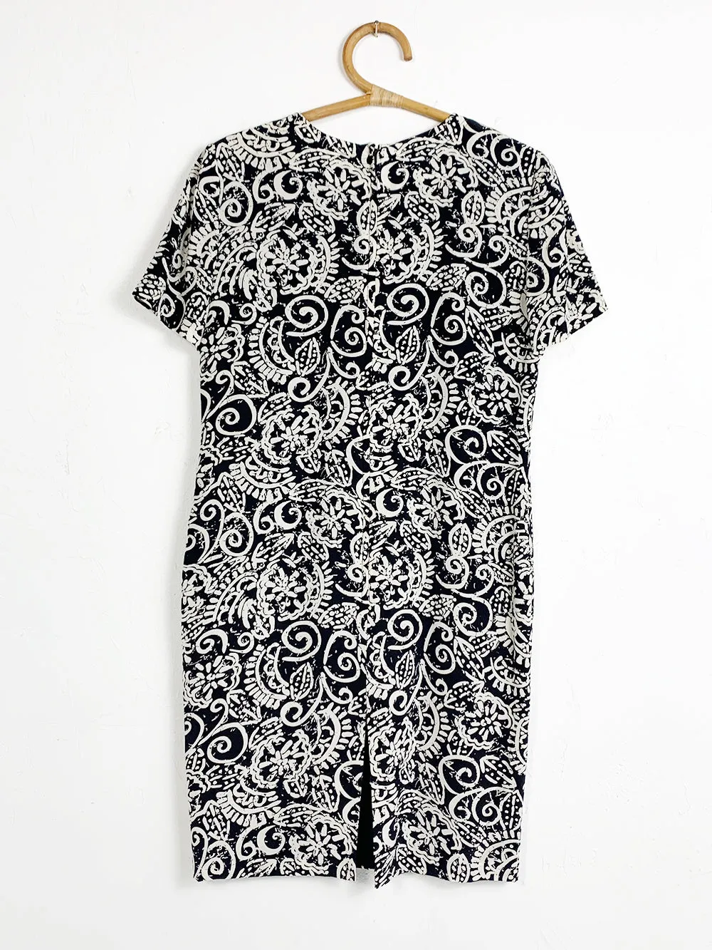 Black and White Graphic Tribal Print Silk Dress