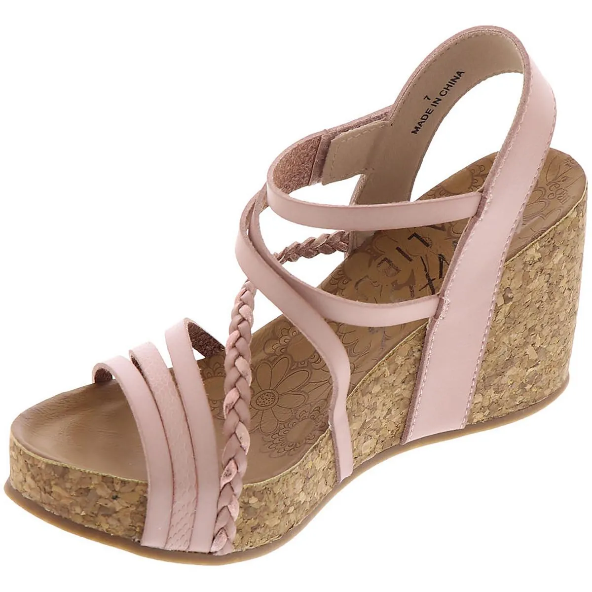 Blowfish Womens Heidi-B Faux Leather Strappy Wedge Sandals