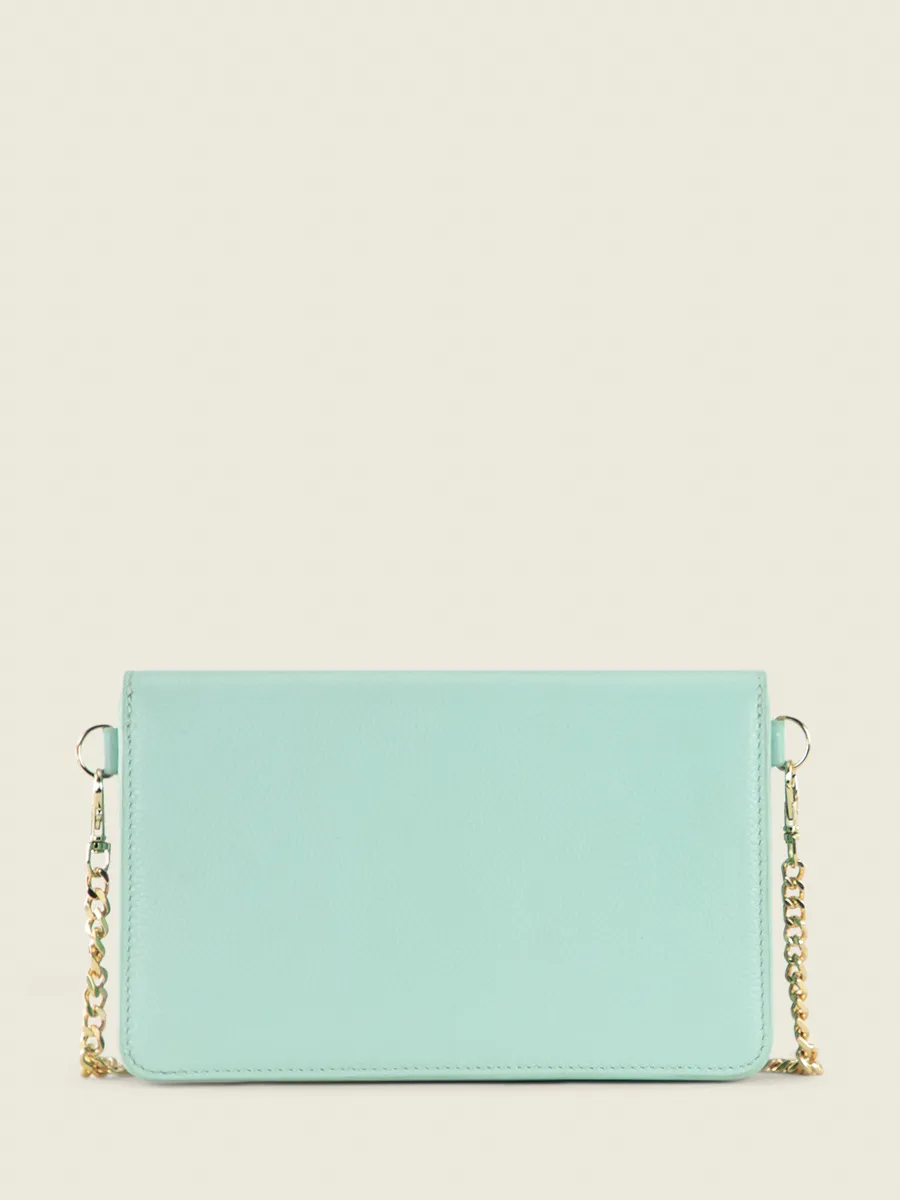 Blue Leather Clutch Bag for Women - Bertille Azur Sky Blue | PAUL MARIUS