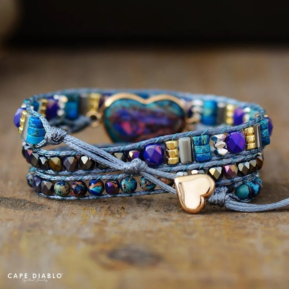 Blue Love Protection Wrap Bracelet