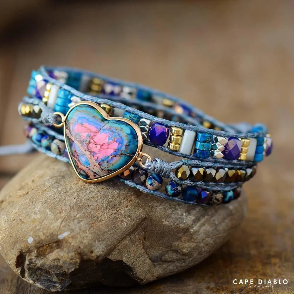 Blue Love Protection Wrap Bracelet