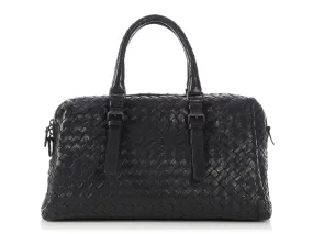 Bottega Veneta Black Woven Leather Satchel