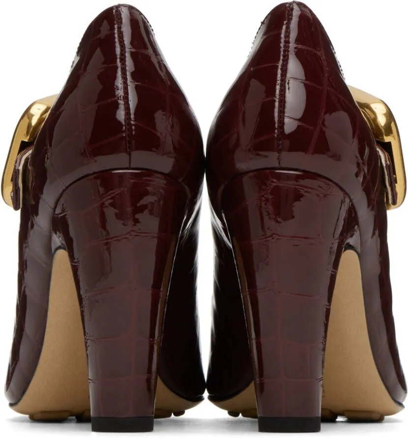 Bottega Veneta Burgundy Mostra Mary-Jane Heels