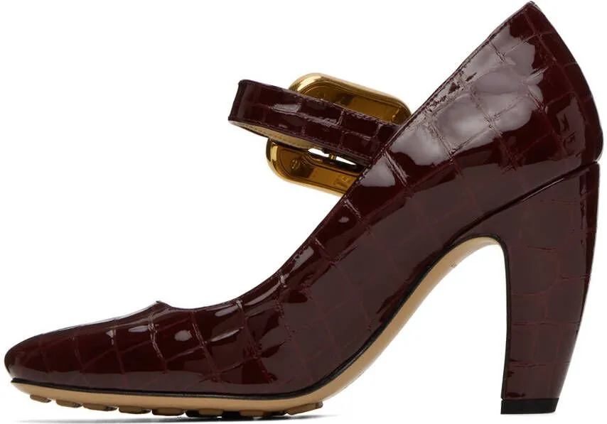 Bottega Veneta Burgundy Mostra Mary-Jane Heels