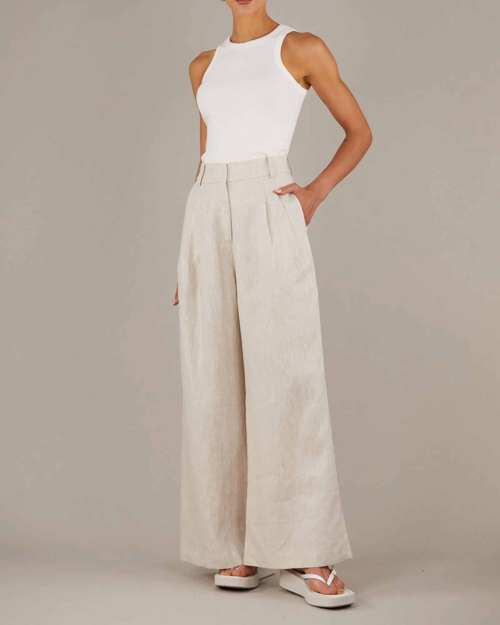 Bridgette Linen Pant - Natural