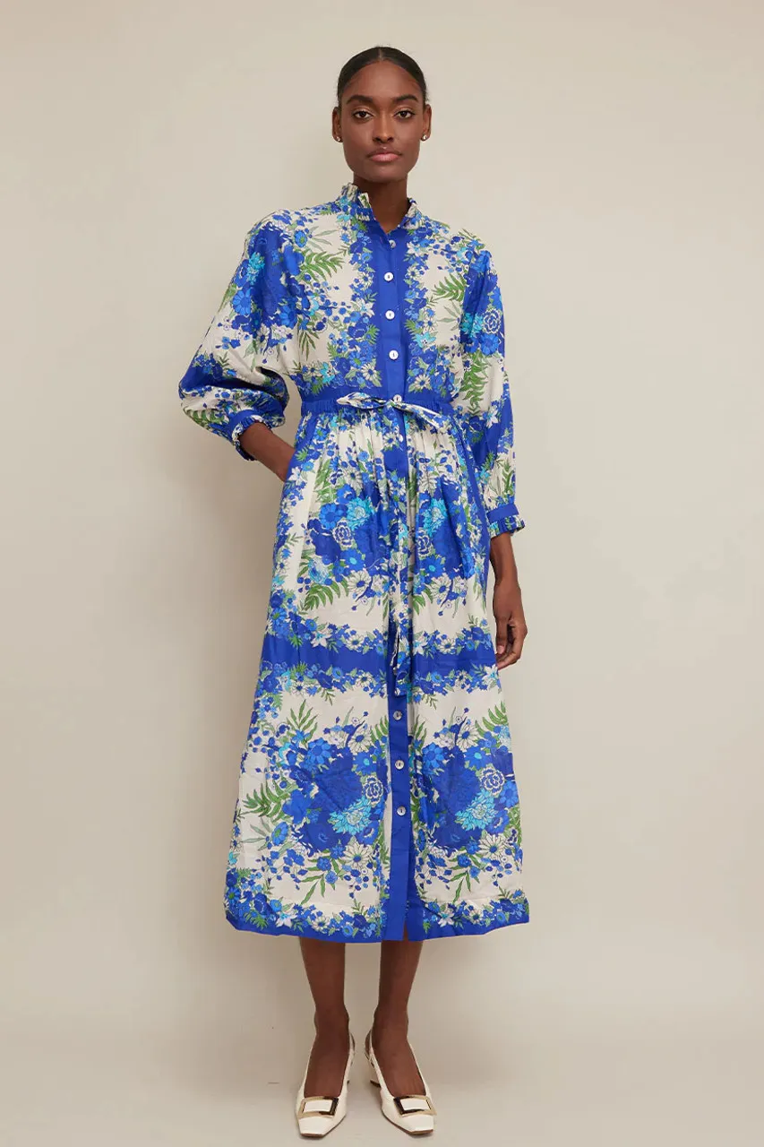 Cara Cara Beatrice Dress, Evening Blue Bombay Bouquet