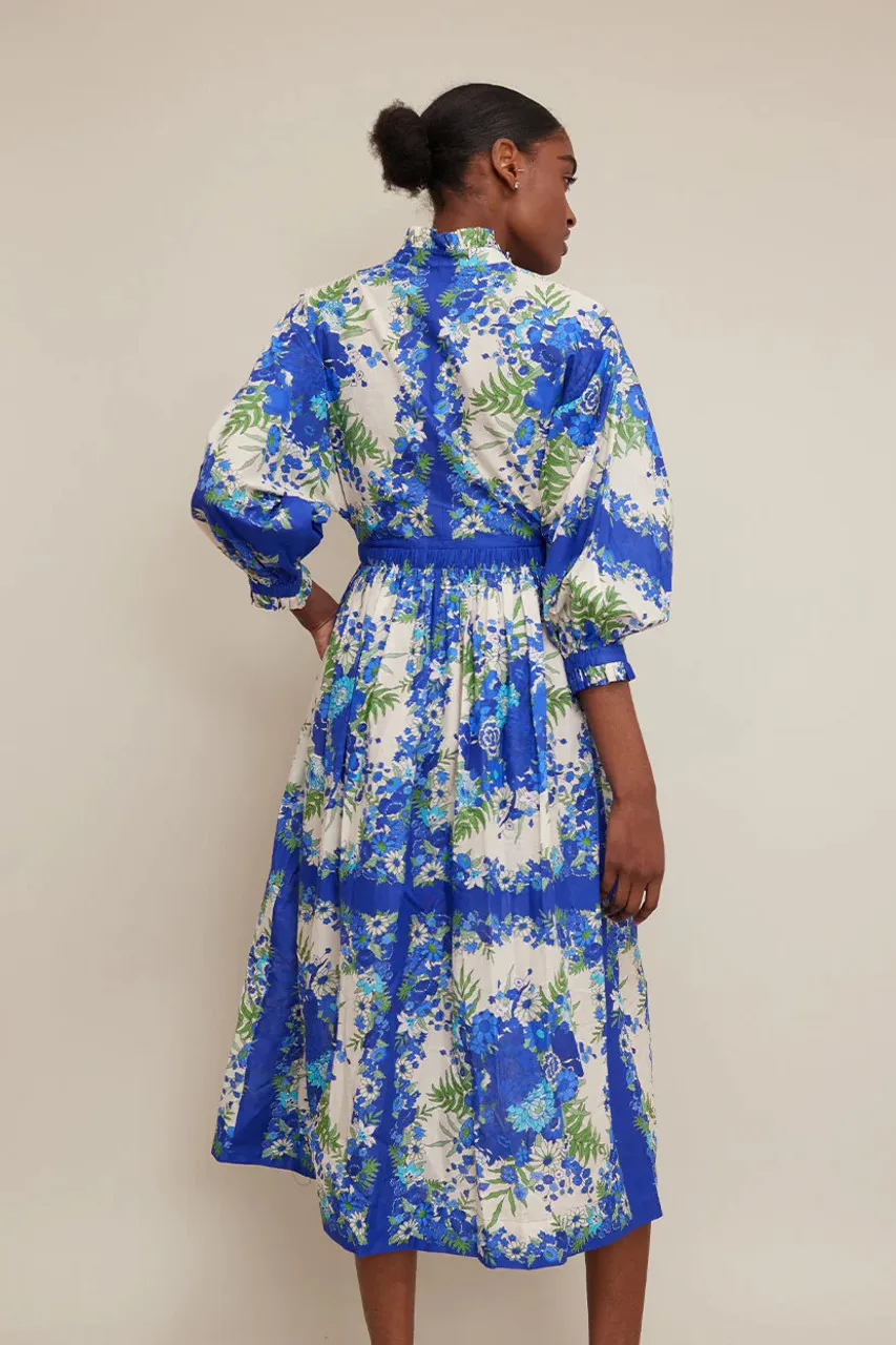 Cara Cara Beatrice Dress, Evening Blue Bombay Bouquet