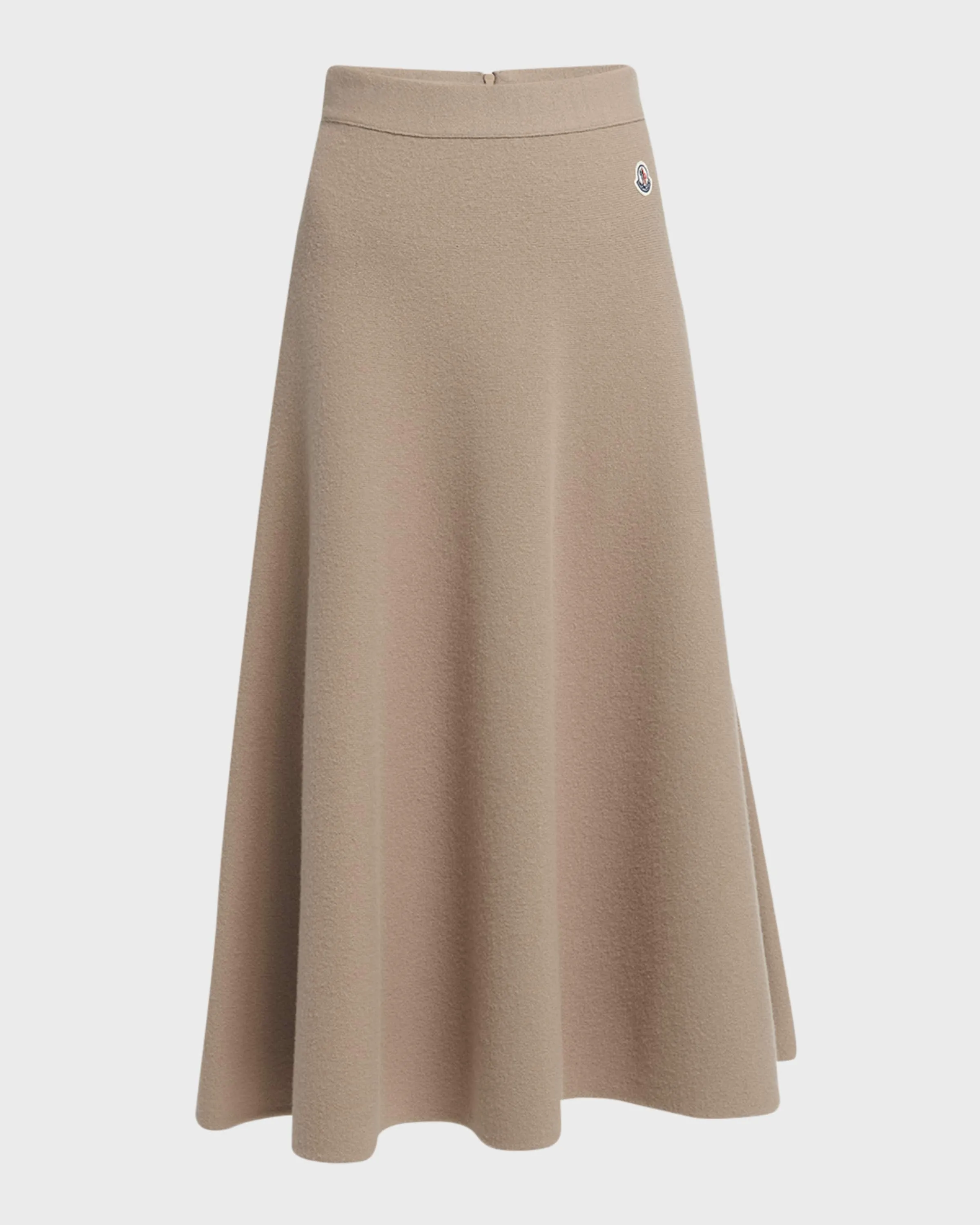 Carded Wool Knit Midi Skirt 