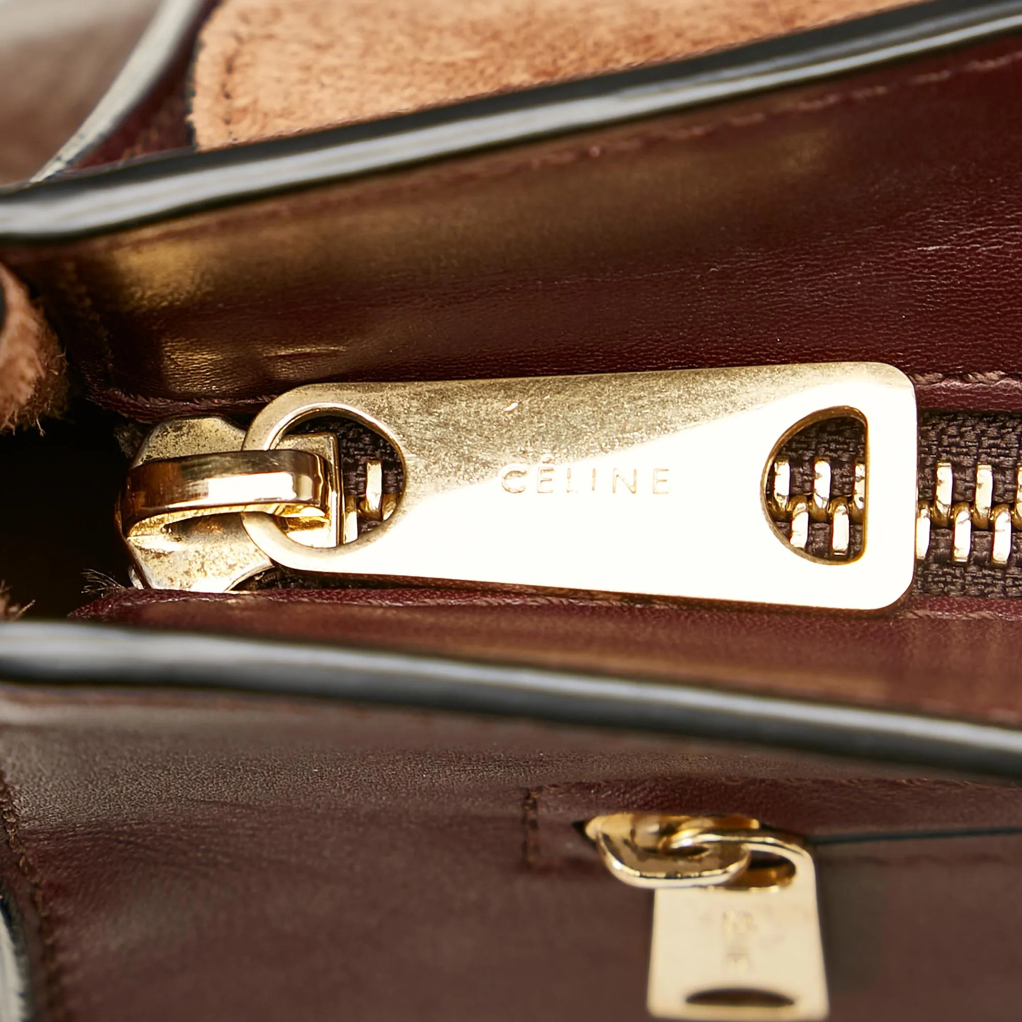 Celine Trapeze Bicolor Leather Satchel (SHG-26435)