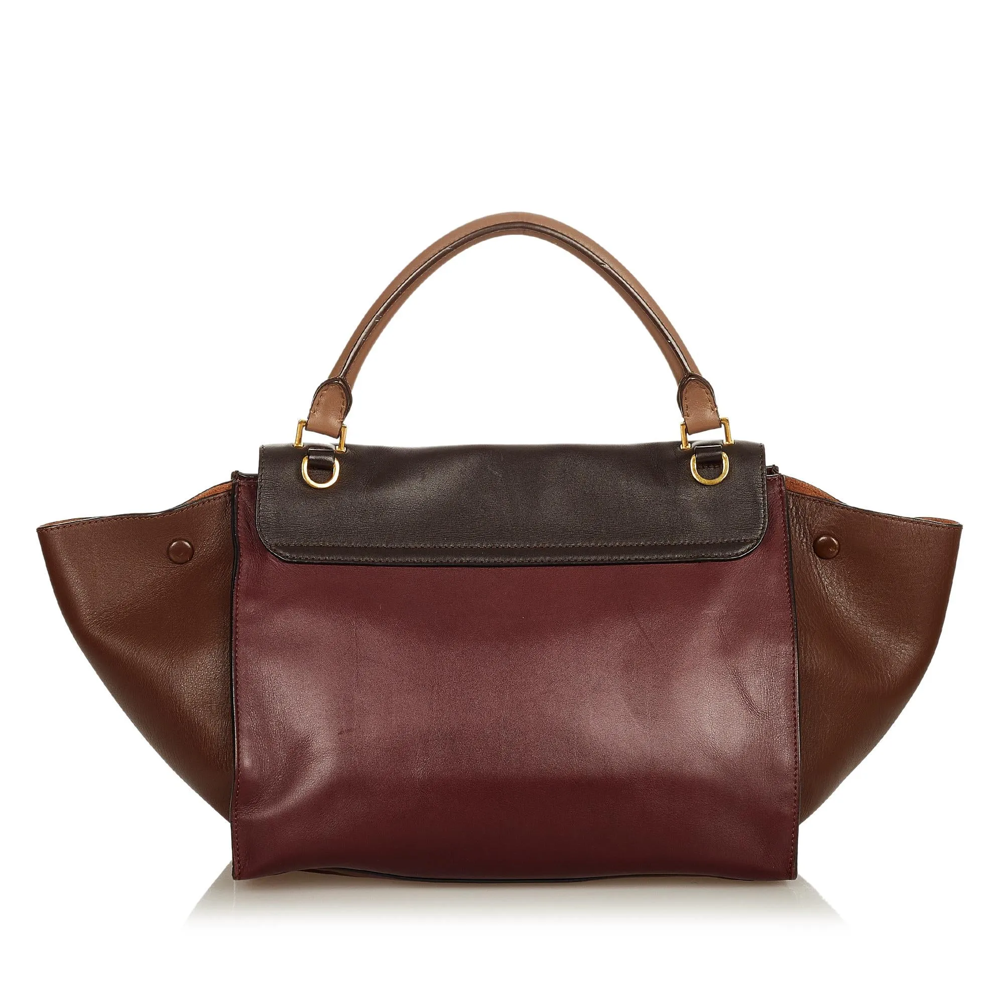 Celine Trapeze Bicolor Leather Satchel (SHG-26435)