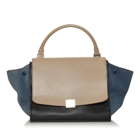 Celine Trapeze Tricolor Leather Satchel (SHG-28826)