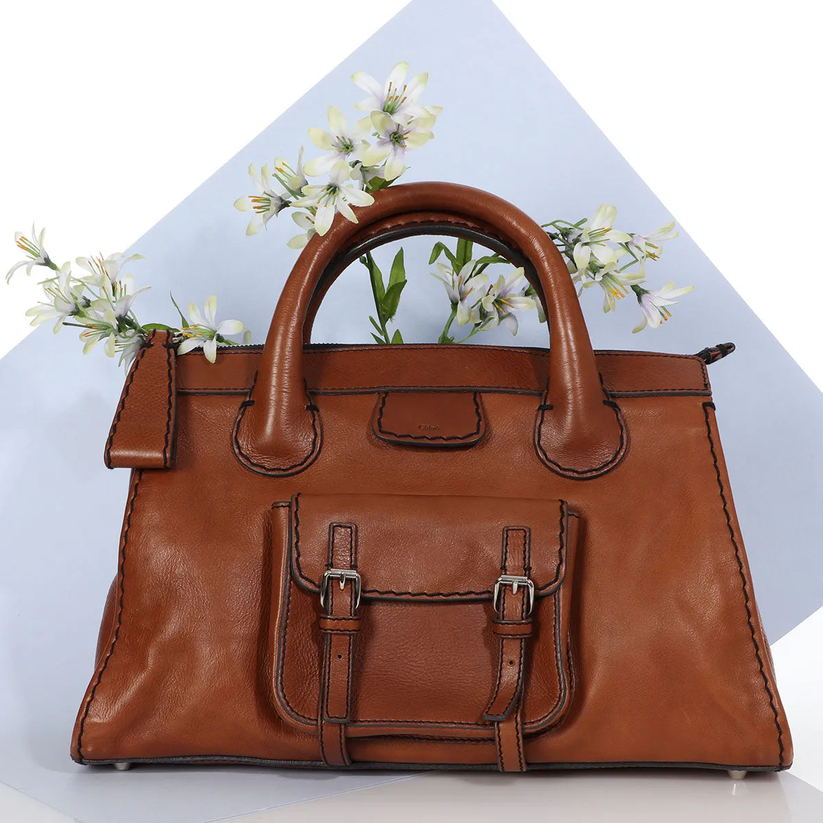 Chloe Large Brown Edith Satchel