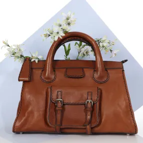 Chloe Large Brown Edith Satchel