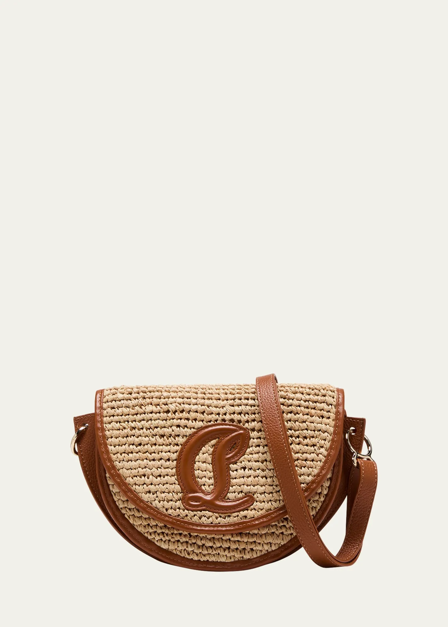 Christian Louboutin By My Side Crossbody in Raffia with CL Logo