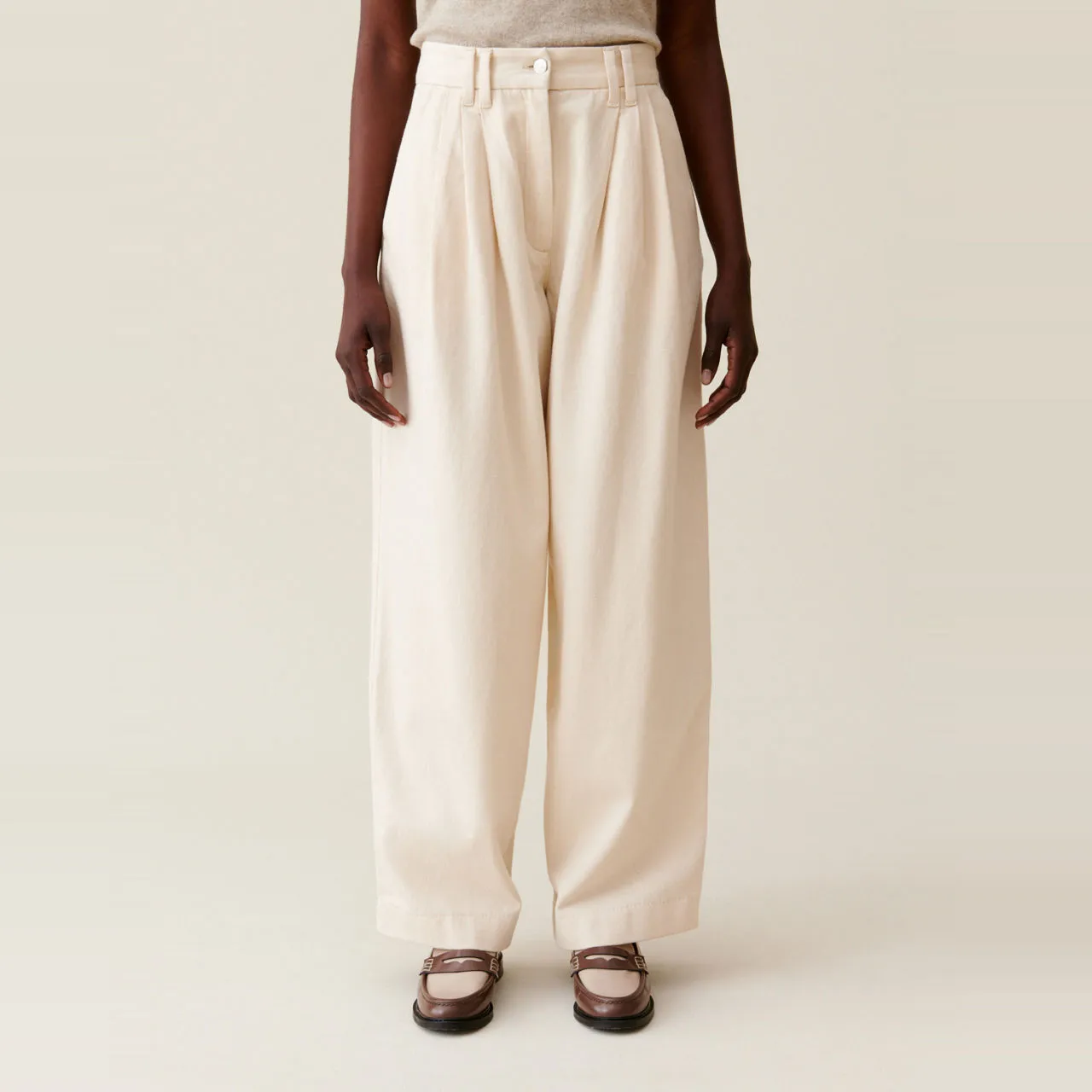 CLAUDIE PIERLOT High-Rise Wide Leg Trousers - Clear