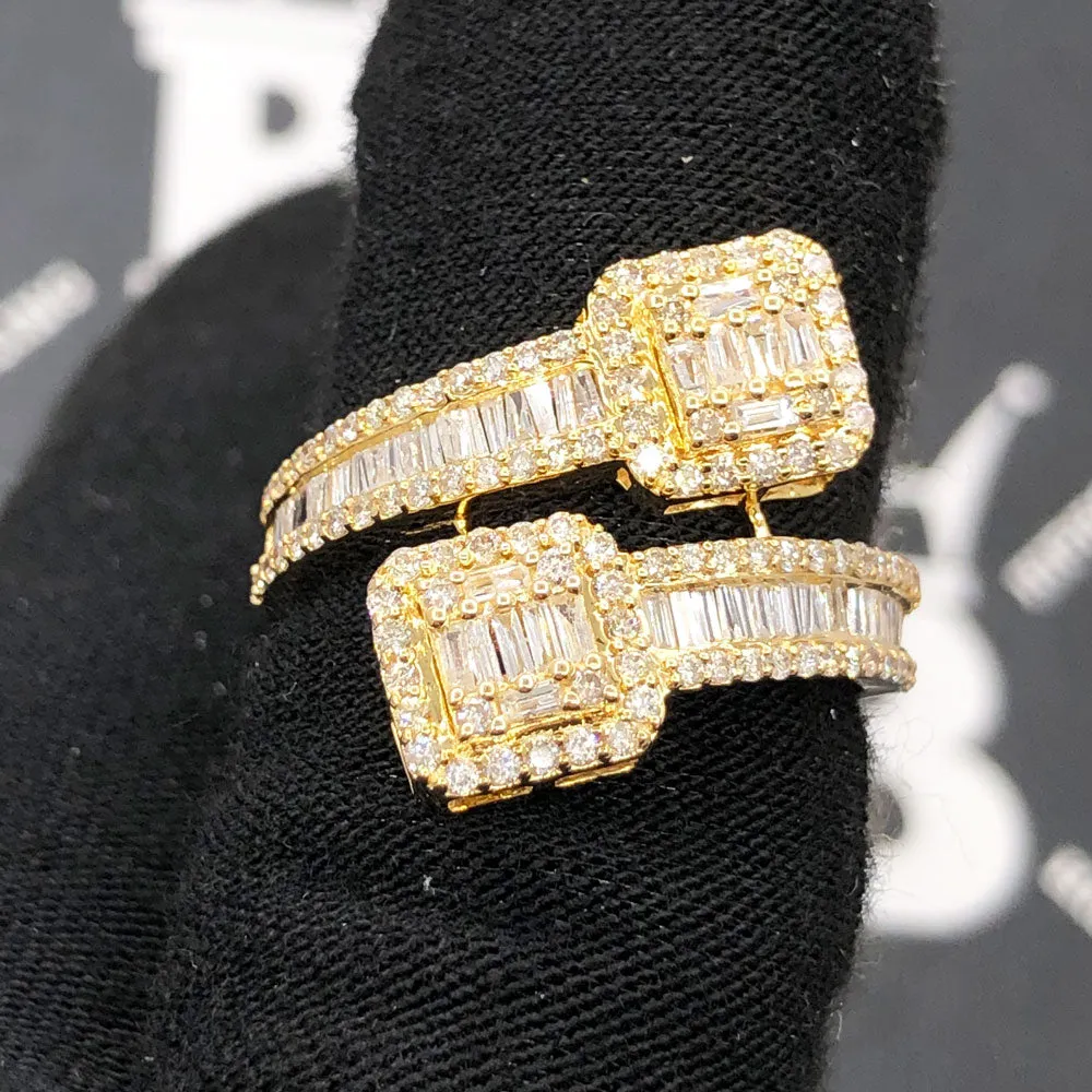 Cluster Wrap Baguette Diamond Ring 1.30cttw 10K White or Yellow Gold