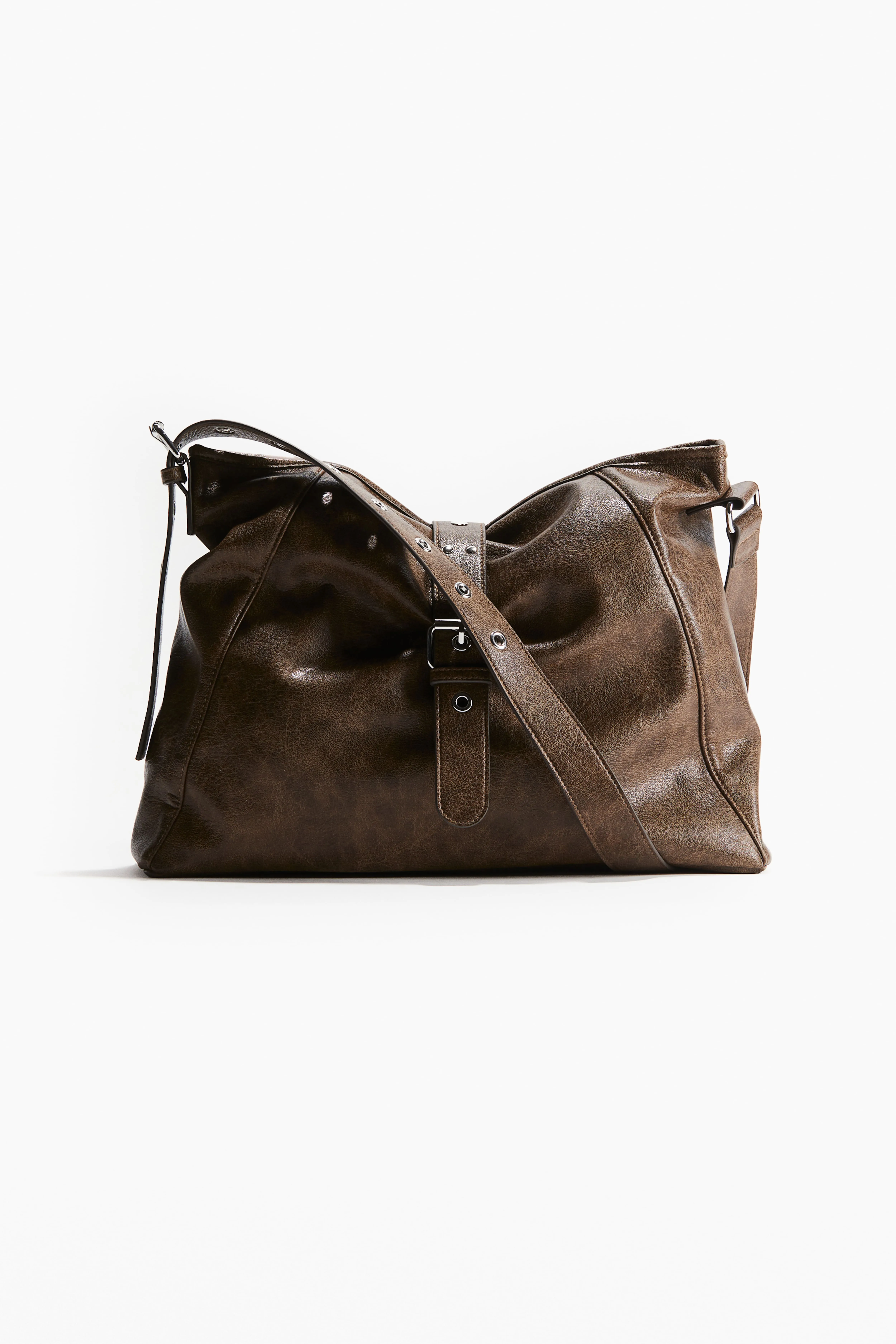 Coated crossbody bag - Dark brown - Ladies | H&M GB