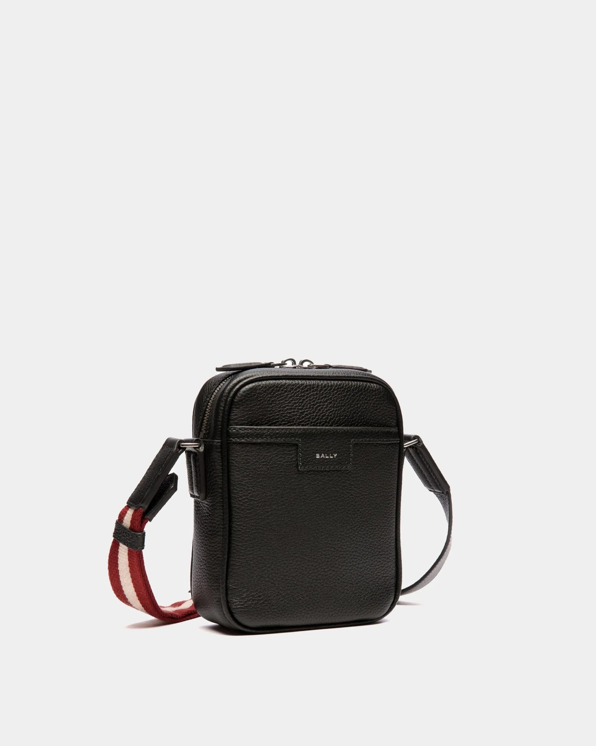 Code Crossbody Bag in Black Leather 