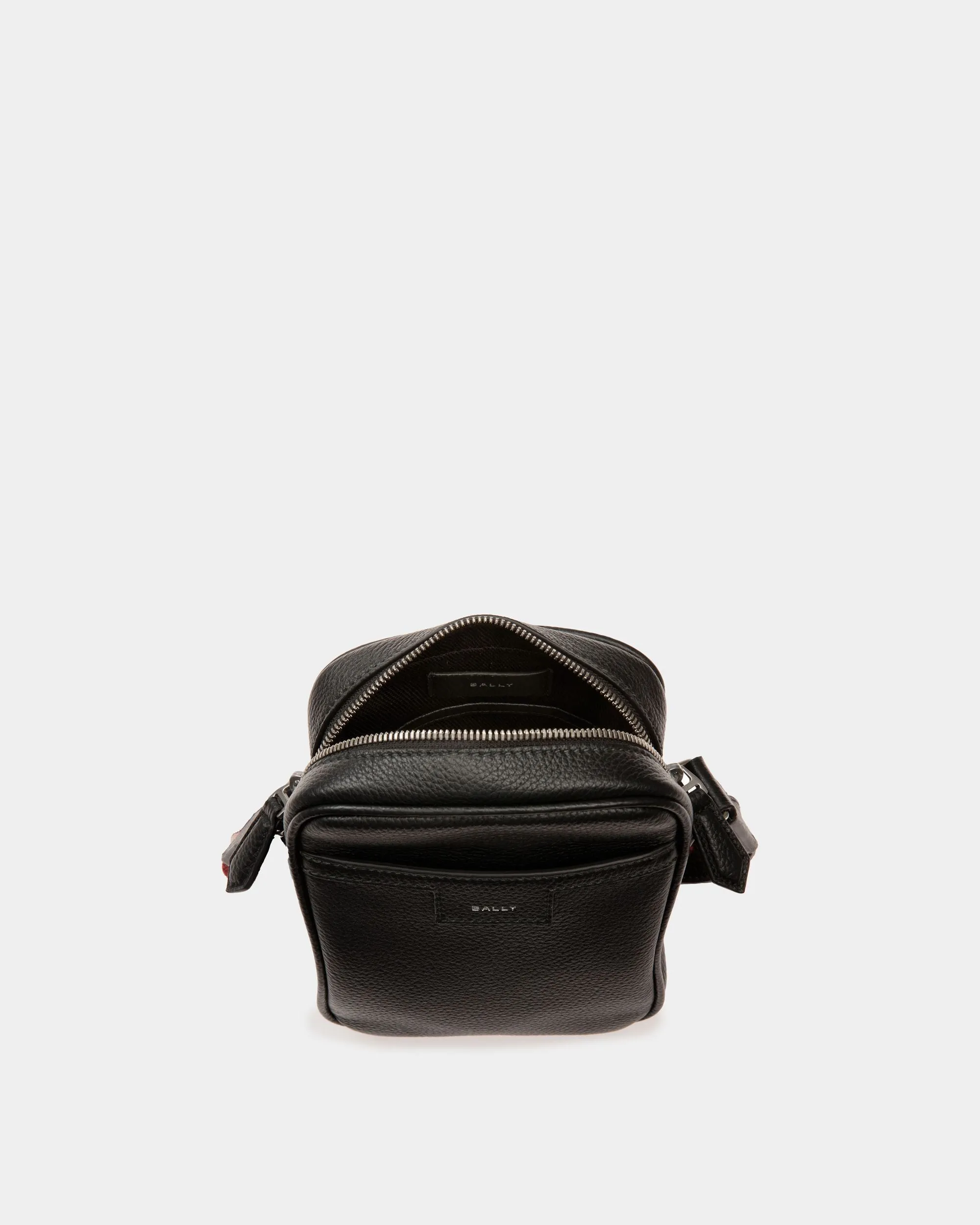 Code Crossbody Bag in Black Leather 