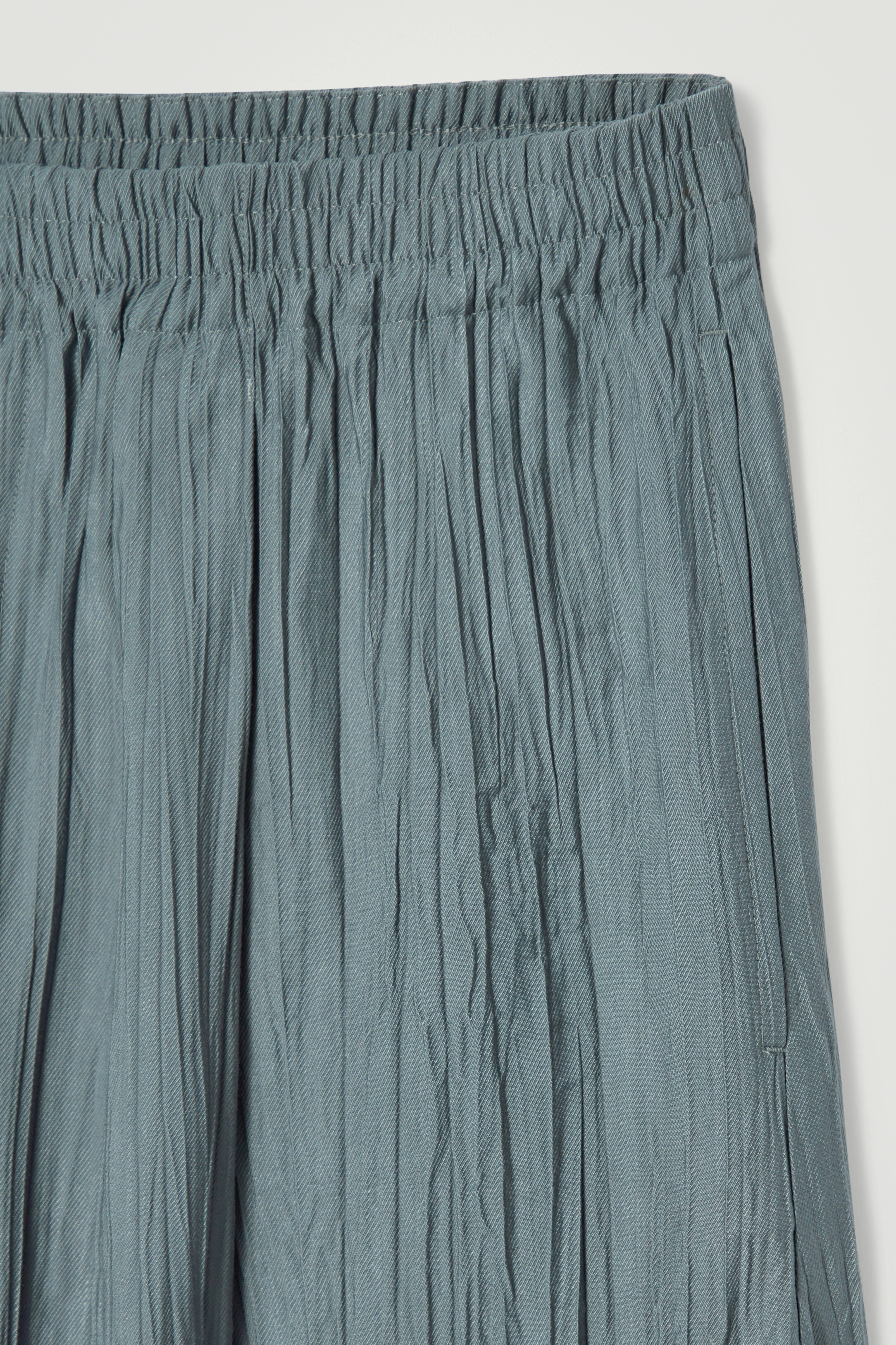 CRINKLED WIDE-LEG TROUSERS - Regular waist - Ankle length - BLUE - Men | H&M GB