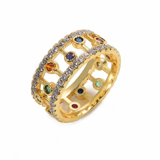 Crownelle Rainbow Ring Gold