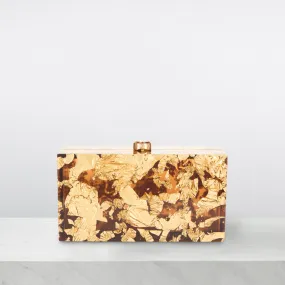 CULT GAIA Ela Gold-Tone Foiled Clutch - Shiny Brass