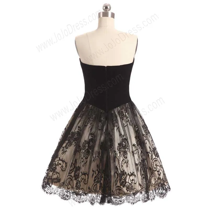 Elegant Black Lace Short Cocktail Dress EN1011