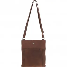 Esquire Vintage Leather Crossbody Bag Mud/brown: ELA 1494