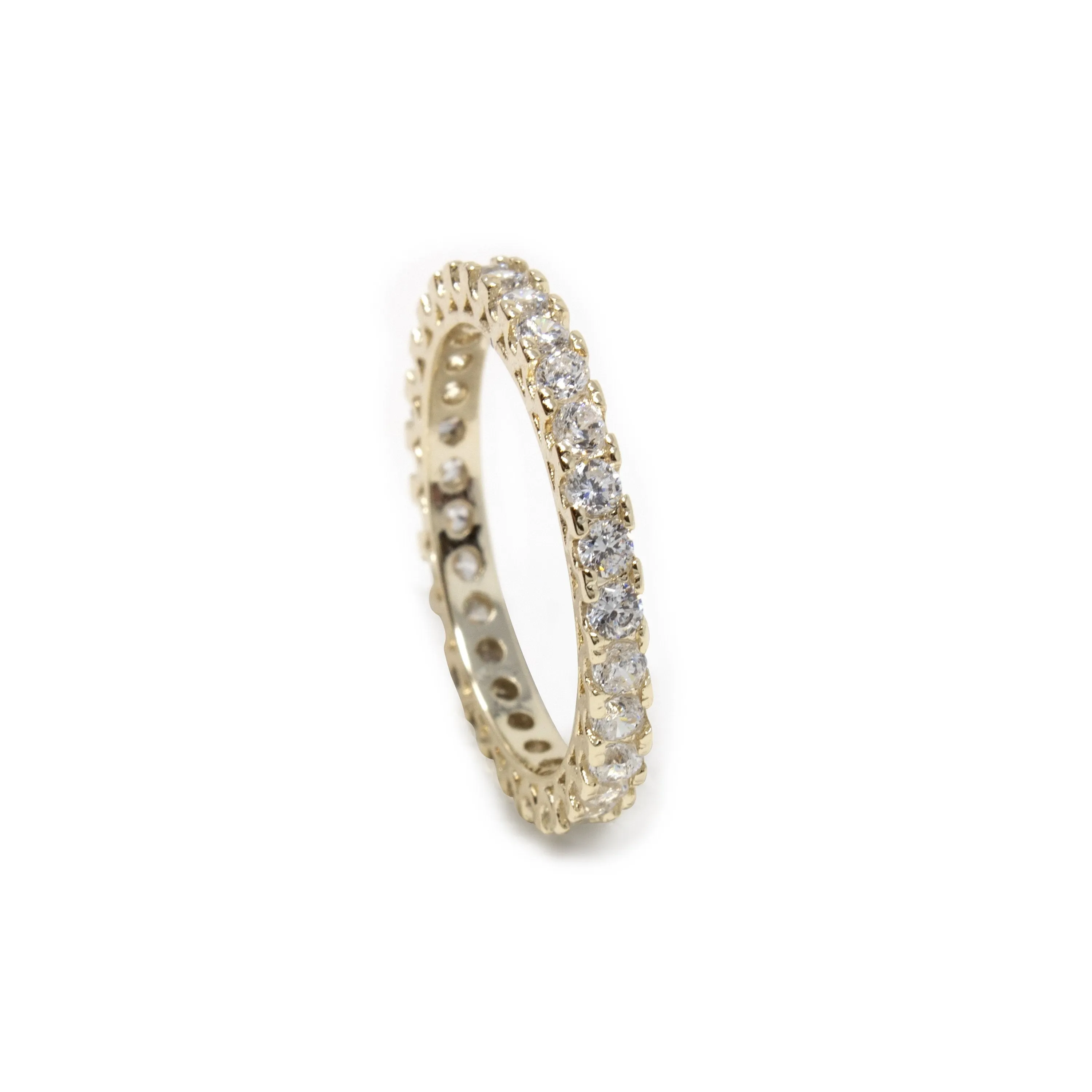 Eternity Ring Goldtone Pave