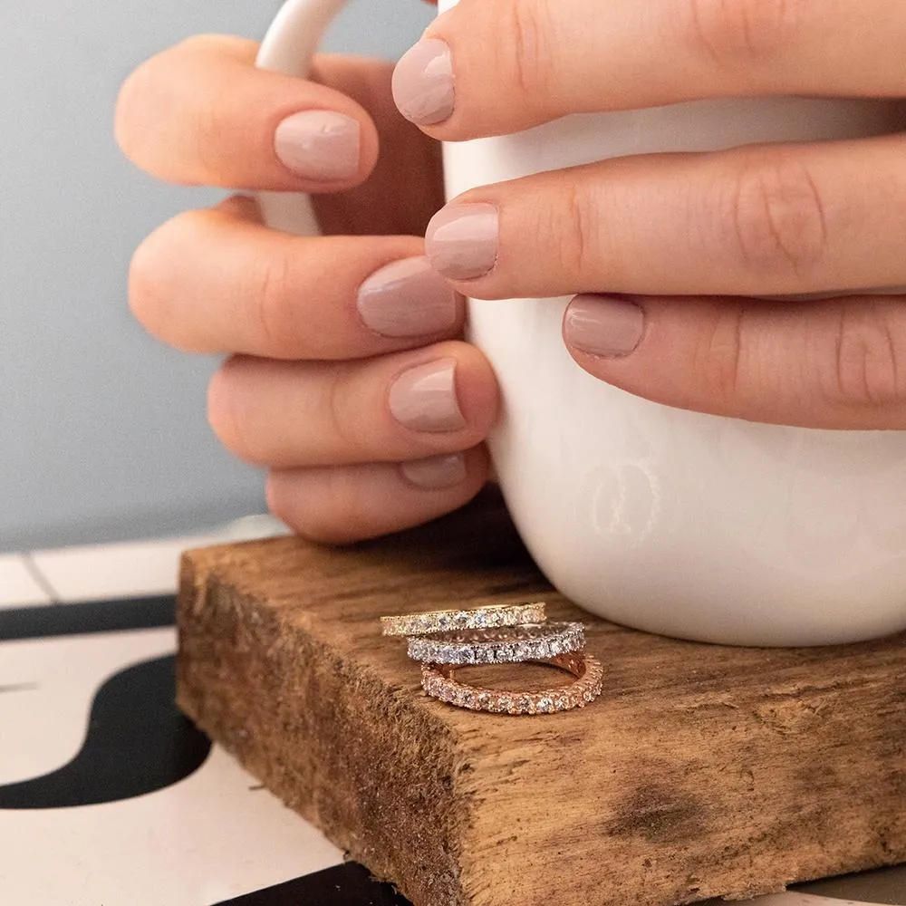 Eternity Ring Goldtone Pave